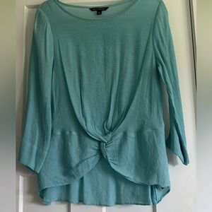 Zac & Rachel Teal Twist Front Blouse